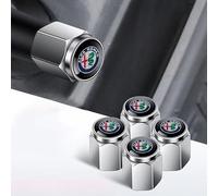 Car Tyre Valve Caps for Alfa Romeo Brera 2005-2010, Car Tyre Valve Dust Caps Dust Caps for Car Tyres Car Tire Valve Stem Caps Aluminum Tyre Dust Cap,White