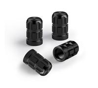 Car Tyre Valve Caps for Mitsubishi Lancer EVO X (GSR) 2008-2020, Aluminium Alloy Tire Valve Stem Covers Dust Caps Leak-Proof Wheel Valve Cover Replacement,normal-Black