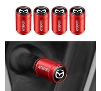 Car Tyre Valve for Mazda 3,Aluminum Alloy Cap Tire Stem Stem Dust Covers Waterproof Tyres Rims Accessories,Red