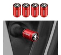 Car Tyre Valve for Peugeot Bipper Tepee,Aluminum Alloy Cap Tire Stem Stem Dust Covers Waterproof Tyres Rims Accessories,Red