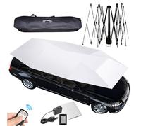 Car Umbrella Sun Shade Cover Tent,Folding Car Awning,Automatic Car Umbrella, Car Roof Tent, 3000mAh Lithium Battery, Suitable for Open-Air Parking Lots, Driving Schools,Silver gray-4.3m/169''