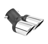 Car Universal 6m Stainless Steel Dual Outlet Exhaust Pipe Muffler Tail Throat Tip Pipe Grilled Black Car Exhaust Pipe Tailpipe