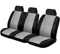 CAR+ Universal Seat Covers and Vans 6-Piece Set, Black/Grey