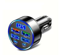 Car USB 6 in 1 Super fast 30 minute Car Charger for IPhone, Ipad, Samsung Super Fast Charging Multi charge 3X Times Faster