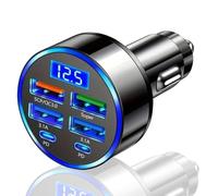 Car USB 6 in 1 Super fast 30 minute Car Charger for IPhone, Ipad, Samsung Super Fast Charging Multi charge 3X Times Faster Roxley Device