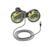 Car USB Dual-Head Turbo Fan, 360° Adjustable, For Rear Seat