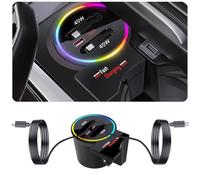 Car USB Hub Docking Station for BMW X3 2018-2024，X3 M 2020-2024，X4 2019-2025，X4 M 2020-2025 Type-C Fast Charger Auto Interior Centre Console Accessories Cigarette Lighter Phone Charging Adapter