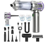 Car Vacuum Cleaner Cordless Powerful 22000Pa, 4 in 1 Car Hoovers Cordless Powerful 3 Speed, Handheld Vacuum Cleaner - Blowing/Inflation/Suction Car Hoover for Home/Office/Pet Hair (Silver)