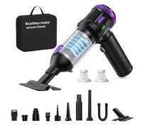 Car Vacuum Cleaner Cordless with Battery Display, 22000PA Strong Handheld Vacuum Cleaner, 120W High Power Vacuum with LED Light and 10-in-1 Cleaning Kit for Car, Home, Office, Pet