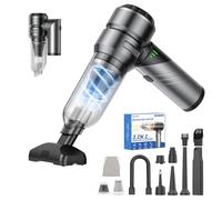 Car Vacuum Portable Cordless with 18000Pa Suction, 4 in 1 Air Duster & Mini Vacuum Cleaner High Power Foldable Rechargeable, Brushless Motor Handheld Vacuum Cordless for Home Office Pet Hair