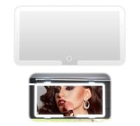Car Vanity Mirror with LED Lights, Sun Visor Mirror, Car Makeup Mirror, Rechargeable Scratch-resistant Car Vanity Mirror View Mirror Sun Simple Practical Car Visor Mirror for Universal Car (White)