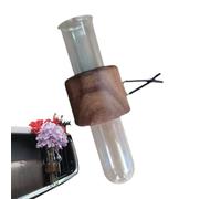 Car Vase Vent Clip - 10x3.5cm Car Plant Holder, Functional Aesthetic Fusion | Black Walnut Flower Vase Holder with Silicone Sleeves, Plant Air Vent Clip for Interior RVs