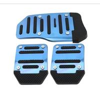 Car Vehicle Pedal Foot Treadle Aluminum Car Pedal Cover Set Automatic Transmission Gas Foot Covers In Red Silvery Blue Auto Interior Accessories Pedals Set(Manual Blue Set)