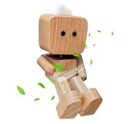 Car Vent Clip for Fragrance Dispenser, Decorative Wooden Robot Fragrance Decoration for Ventilation Nozzles, Fragrance Decoration and Odour Eliminator for Vehicle, Travel, Daily Commuting as well as