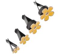 Car Vent Clips Yellow Metal Flower 4Pcs for Aroma Pads | Cute Daisy Shape, Strong Clip Design, Car Dashboard Decor, Home Air Outlet Decoration, Choice