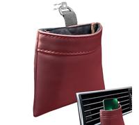 Car Vent Storage Holder - Car Side Pocket Organizer Leather,Foldable Car Accessories Interior, Multifunctional Car Trash Bag, Car Garbage Can for Most Car