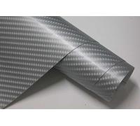 Car vinyl wrap film sticker sheet 4D Gloss Carbon Fibre Textured Car Wrapping 30CMx 1.52M (SILVER)