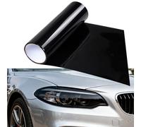 Car Vinyl Wrap Headlight Tint - 12x48 Inches Black Self Adhesive Headlight Tint Film, Auto Smoke Vinyl Sticker Cover for Headlight Taillight Fog Light(Black)