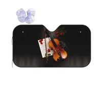 Car Violin Sheet Music Print Windshield Sunshade,Foldable Reflective Uv Heat Shield,Universal Fit,Keeps Interior Cool
