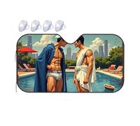 Car Visor City Poolside Encounters: A Classic Swimwear Tale Car Windshield Sunshade Umbrella Car Shade Front Windshield Car Visor Exte(76x140cm)