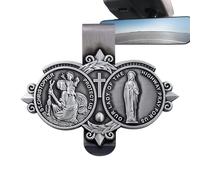 Car Visor Clip, Metal Prayer Angel Charm, Compact Size For SUV And Truck Use, Premium Alloy Construction, Vintage Blessing Ornament For Women Men Family Friends, Driving Travel Commuting Decoration