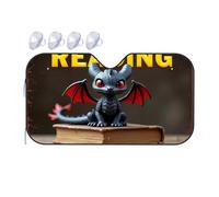 Car Visor Extender Sun Blocker Dragon Reading Adventure: A Fantasy Tale Unfolded Car Windshield Sunshade Sun Visor For Car Windshield Triangle Sun Shade(76x140cm)