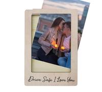 Car Visor Photo Clip, Wood Frame Holder, 4.21 x 2.76 x 0.87 Inches Compact Interior Decoration, Automotive Picture Display for Partners Parents and Friends to Personalize Ride with Meaningful Memories