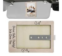 Car Visor Sun Photo Poster - Wooden Car Picture Visor Clip For Father | Drive Safe Auto Interior Accessories For Friends Parents Partners P
