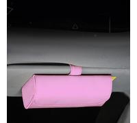 Car Visor Sunglasses Case Stylish PU Leather Storage Box with Easy Clip for Secure and Accessible Use (pink)