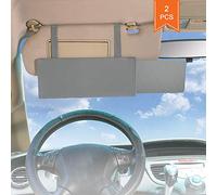 Car Visor Sunshade, WANPOOL Car Visor Anti-glare Sunshade Extender for Front Seat Driver and Passenger - 2 Pieces (Gray)