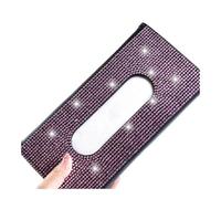 Car Visor Tissue Box Rhinestone Clip Female Paper Holder Seat Back Accessory(Pink)