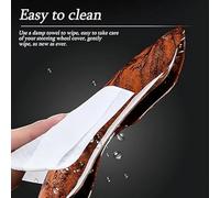Car Walnut Wood Grain Coffee Color Solid Wood Steering Wheel Cover Suitable For Jaguar E-Pace 2018 2019 2020 2021 2022 2023 2024,Non-Slip Segmented Protective Cover Interior Accessories