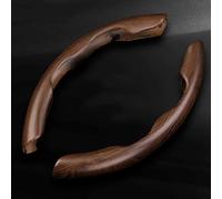 Car Walnut Wood Grain Coffee Color Solid Wood Steering Wheel Cover Suitable For KIA Picanto 2018 2019 2020 2021 2022 2023,Non-Slip Segmented Protective Cover Interior Accessories,A Matt