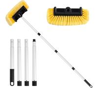 Car Wash Brush Long Handle 62" Soft Bristle Cleaning Mop Car Brush for Washing the Car Aluminum Telescopic Cleaning Brush for Car SUV Truck Van Caravan Boat Solar Panel