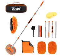 Car Wash Brush with Telescopic Handle, 2 in 1 Chenille Microfiber Chenille Glove Cleaning Kit, Suitable for Washing Cars, Motorhomes, SUVs, Trucks and Household Cleaning, 62 Inch