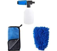 Car Wash Kit Mitt Microfibre Towel Super Foam Sprayer Bundle