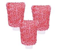 Car Wash Mitt, 3 Pcs Double Sided Car Wash Gloves, Car Washing Kit, Quick-Dry Car Mitt, Soft, Absorbent, and Anti-Scratch Cleaning Gloves, for Car Cleaning Household Cleaning(Red)