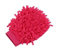 Car Wash Mitt Scratch Double Sided Chenille Pink Soft Washing Glove for Vehicle Cleaning Motorcycles Furniture Multi Purpose Microfiber Durable Reusable Elastic Wrist Strap