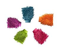 Car Wash Mitts, 5 Pcs, Microfiber Car Wash Gloves, Double Sided Microfiber Noodle Wash Mitt, Chenille Microfiber Wash Mitts for Car Cleaning & Household Cleaning (5pc, 20x14cm)