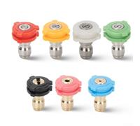 Car Wash Nozzle Set With Seven High Pressure Tips For Quick Connect Hoses Fan Shaped Spray Patterns Abs Material Multi Colored Cleaning Kit For Automotive Detailing And Garden Use(2.0 mm)