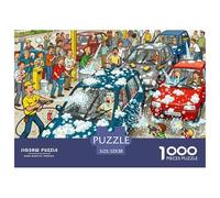 Car Wash Queue Calamity Wooden Jigsaw Puzzle Waterproof 1000 Piece Puzzles for Adults Challenging And Brainteasing Games