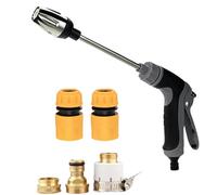 Car Wash Water Shooter, Plastic Pressurised Hose Nozzle with Integrated Foam Pot Large Water Output Ergonomic Handle Leak Proof Joint, for Vehicle Cleaning Yard Patio Plant Watering A