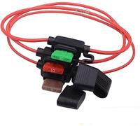 Car Waterproof Fuse Box, Modified car Fuse Socket, car Insurance Insert Base, Cable Length: 30CM Copper Wire Protected circuits (Color : 12awg, Size : M)