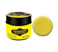 Car Wax Paste, Car Cleaning Agent with Sponge 50g, Automotive Interior Care Supply Renovation Paste for Marine Dashboard Garage Motorcycle Sofa Floor Rv Windshield Headlight Furniture
