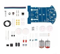 Car Welding DIY Kit for Line-Following Robot Project - Educational Electronics Learning Module with LM393 PCB Board, 3V Power Supply, Blue