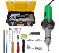 car Welding Machine 1600W Plastic Integrated Welders 21pcs Hot Air Welding Torch Kit with Speed Nozzles Pe Roller PVC Plastic 20℃ - 600℃(with Box)