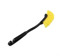 Car Wheel and Tire Rim Detailing Brush with Curved Head and Plastic Handle, Deep Cleaning Tool for Auto, Truck, and Motorcycle Hub, Flexible Design for Precise Wash, Yellow 28x10x3cm