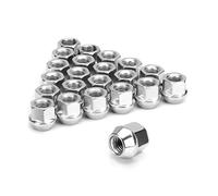 Car Wheel Bolts Nuts 20 Pcs 21mm Height Open End Lug Nuts M12x1.5 M14x1.5 1/2-20, 9/16-18, (19mm) Hex, Cone Seat Wheel Bolts Nuts Studs Fixing Screws(M12x1.25)