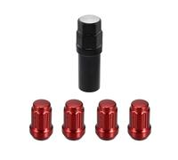Car Wheel Bolts Nuts 5PCS Car Wheel Lug Nuts Set Bulge Acorn Cone Seat With Socket Key Tool Racing Bolt Head Cover Tire Screw Bolts Fixing Screws M12x1.5(4)
