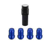 Car Wheel Bolts Nuts 5PCS Car Wheel Lug Nuts Set Bulge Acorn Cone Seat With Socket Key Tool Racing Bolt Head Cover Tire Screw Bolts Fixing Screws M12x1.5(5)